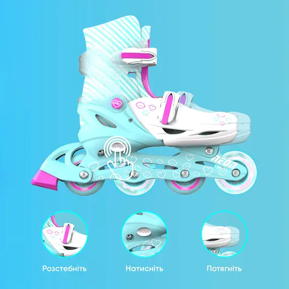 როლიკები NEON INLINE SKATES (SIZE 3-6) - NT08 (Teal Pink) , 6 image - Primestore.ge