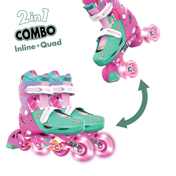 როლიკები Neon Scates Combo, size 34-37, floral , 2 image - Primestore.ge