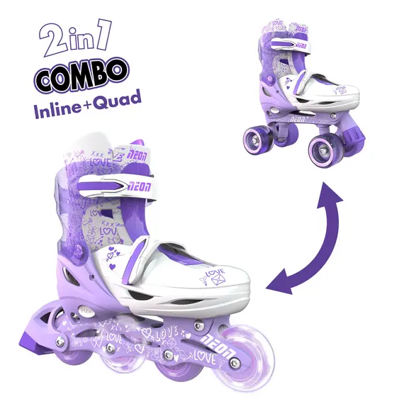 როლიკები Neon COMBO SKATES (SIZE 3-6) - NT10 (Purple) , 6 image - Primestore.ge