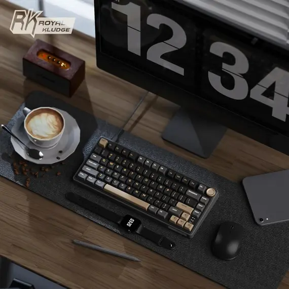 კლავიატურა Royal Kludge RK R75 RGB Mechanical Keyboard, Brown switch, Hot Swappable, Type-C wired, Phantom , 6 image - Primestore.ge