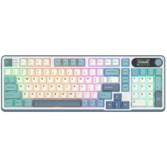 კლავიატურა Royal Kludge RK S98 RGB Mechanical Keyboard, Chartreuse switch, Smart Display, Hot Swappable, Type-C wired, Bluetooth 5.0, 2.4GHz, Light Cl  - Primestore.ge