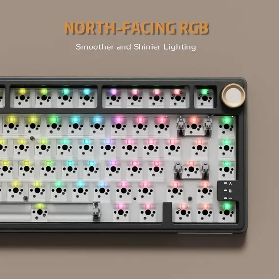 კლავიატურა Royal Kludge RK R75 RGB Mechanical Keyboard, Brown switch, Hot Swappable, Type-C wired, Phantom , 4 image - Primestore.ge
