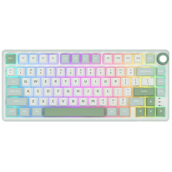 კლავიატურა Royal Kludge RK R75 RGB Mechanical Keyboard, Brown switch, Hot Swappable, Type-C wired, Sky Cyan  - Primestore.ge