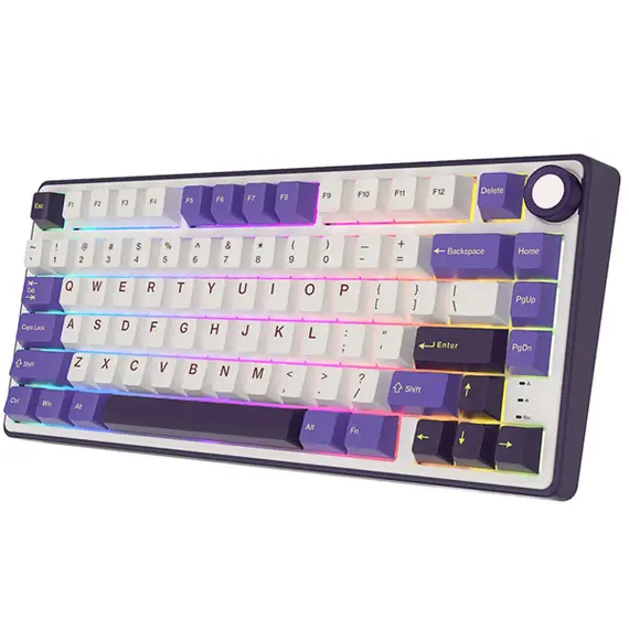 კლავიატურა Royal Kludge RK R75 RGB Mechanical Keyboard, K silver switch, Hot Swappable, Type-C wired, Blackberry , 2 image - Primestore.ge