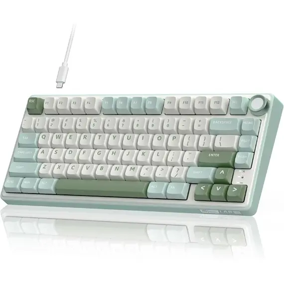 კლავიატურა Royal Kludge RK R75 RGB Mechanical Keyboard, K silver switch, Hot Swappable, Type-C wired, Sky Cyan , 6 image - Primestore.ge