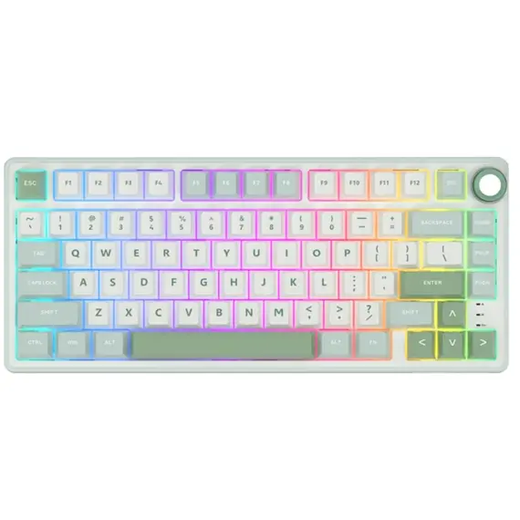 კლავიატურა Royal Kludge RK R75 RGB Mechanical Keyboard, K silver switch, Hot Swappable, Type-C wired, Sky Cyan  - Primestore.ge