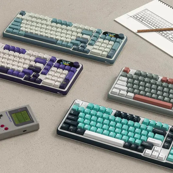 კლავიატურა Royal Kludge RK S98 RGB Mechanical Keyboard, Brown switch, Smart Display, Hot Swappable, Type-C wired, Bluetooth 5.0, 2.4GHz, Blackberry , 8 image - Primestore.ge