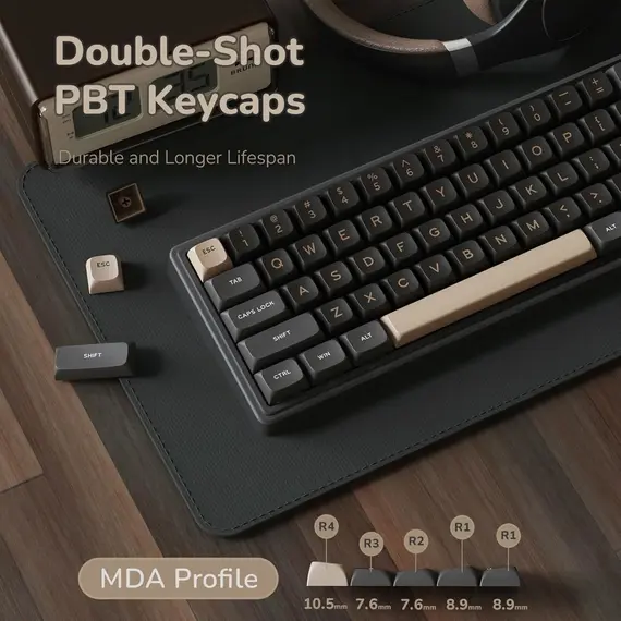 კლავიატურა Royal Kludge RK R65 RGB Mechanical Keyboard, Brown switch, Hot Swappable, Type-C wired, Phantom , 8 image - Primestore.ge