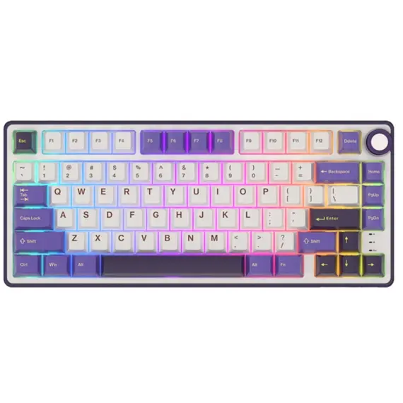 კლავიატურა Royal Kludge RK R75 RGB Mechanical Keyboard, Brown switch, Hot Swappable, Hot Swappable, Type-C wired, Blackberry  - Primestore.ge