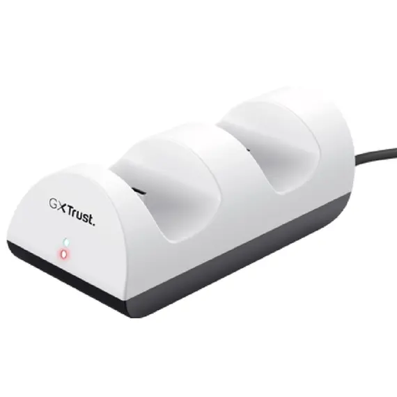 ჯოისტიკის დამტენი Trust GXT254, USB-C, USB, Duo Charging Dock for PS5, White  - Primestore.ge