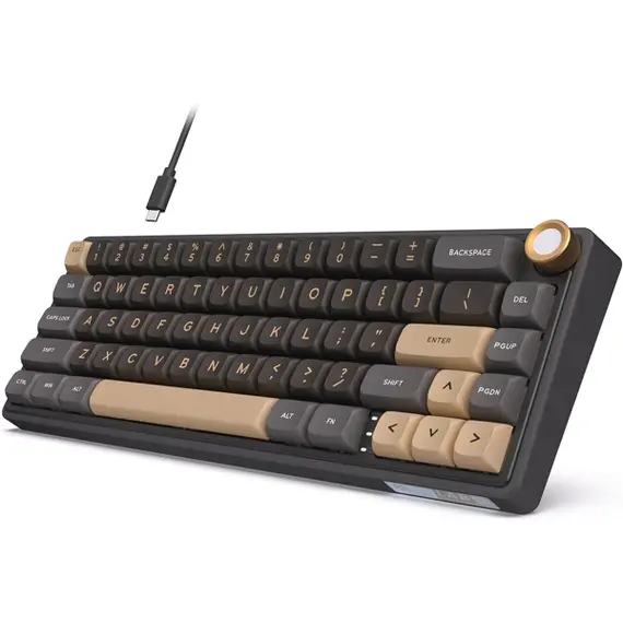 კლავიატურა Royal Kludge RK R65 RGB Mechanical Keyboard, Brown switch, Hot Swappable, Type-C wired, Phantom , 2 image - Primestore.ge