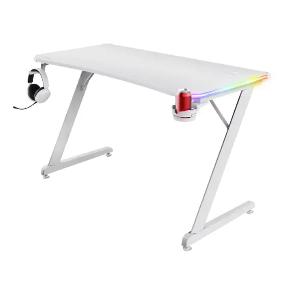 სათამაშო მაგიდა TRUST GXT709W LUMINUS RGB DESK WHITE , 2 image - Primestore.ge