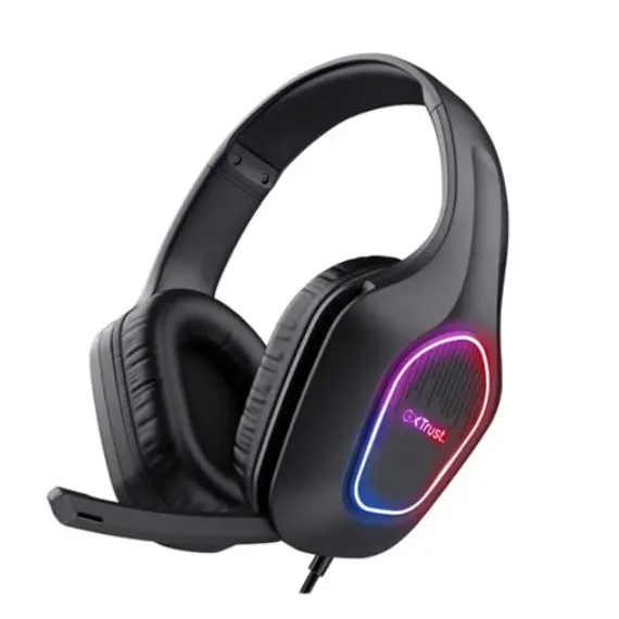 ყურსასმენი Trust GXT 416 Zirox LED Lightweight Gaming Headset Black - 25331  - Primestore.ge
