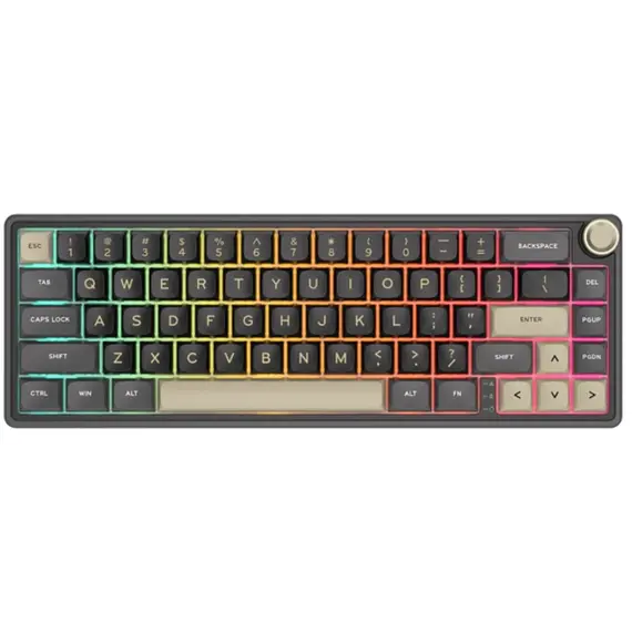 კლავიატურა Royal Kludge RK R65 RGB Mechanical Keyboard, Brown switch, Hot Swappable, Type-C wired, Phantom  - Primestore.ge