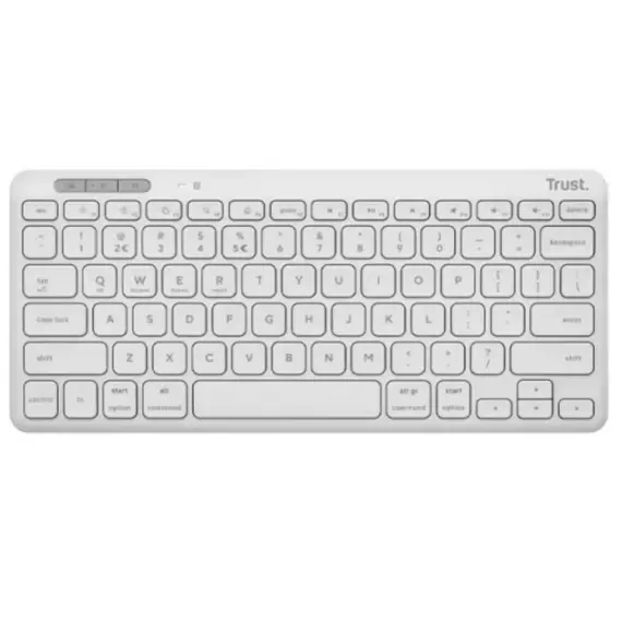 კლავიატურა Trust Lyra Compact Wireless Keyboard White - 25097  - Primestore.ge