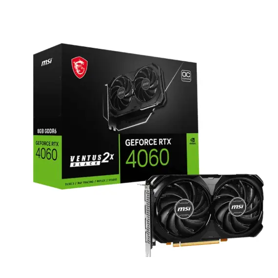 ვიდეო ბარათი MSI Graphic Card GeForce RTX 4060 VENTUS 2X BLACK 8G OC  - Primestore.ge
