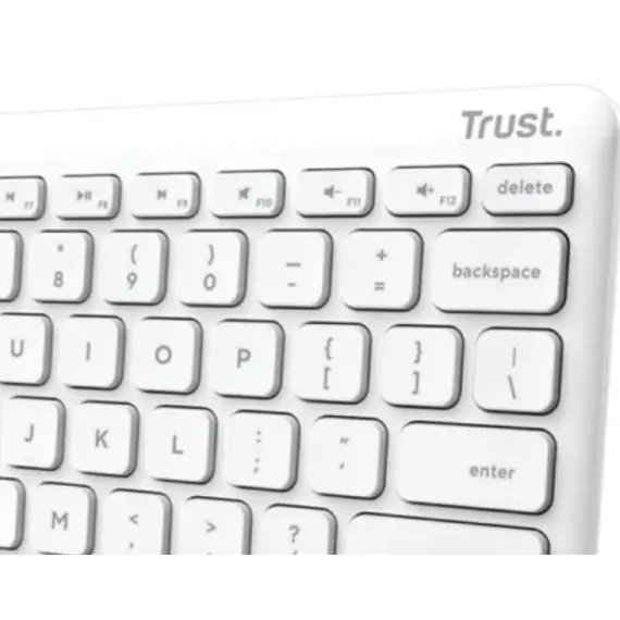 კლავიატურა Trust Lyra Compact Wireless Keyboard White - 25097 , 2 image - Primestore.ge