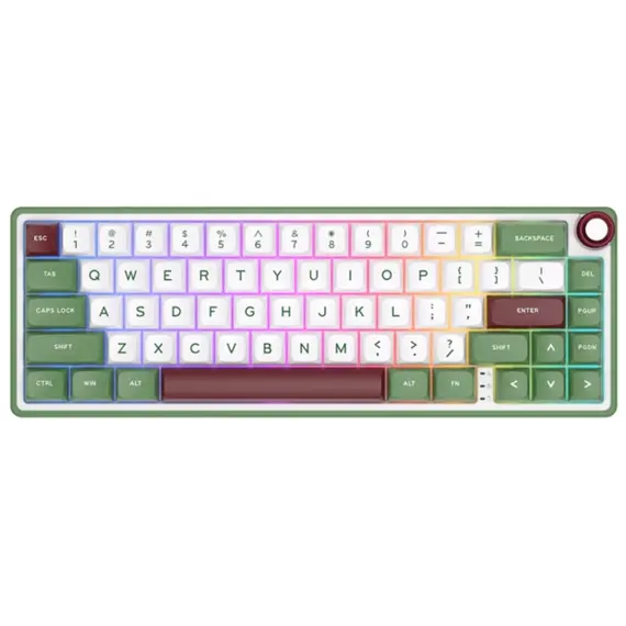 კლავიატურა Royal Kludge RK R65 RGB Mechanical Keyboard, Brown switch, Hot Swappable, Type-C wired, Green sand  - Primestore.ge