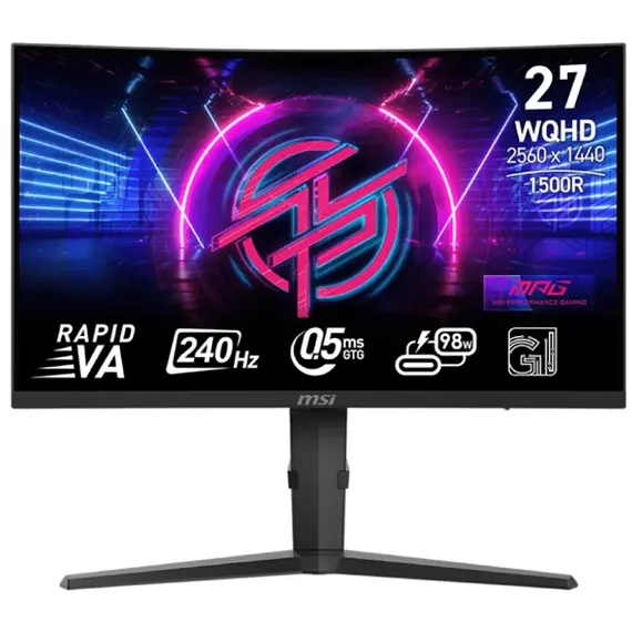 მონიტორი MSI 9S6-3CD04H-061 MPG 275CQRXF, 27", Monitor, WQHD, VA, HDMI, USB-C, USB, DP, Black  - Primestore.ge