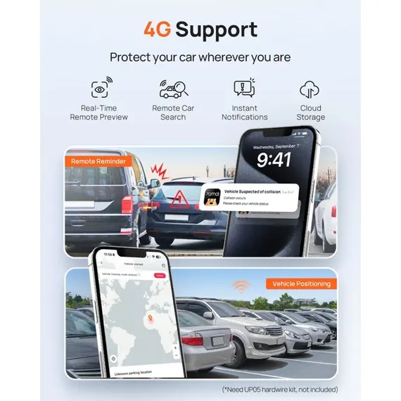 მანქანის ვიდეო რეგისტრატორი 70mai Dash Cam A510-1, Built in GPS, 140°/130°, Car Video Recorder, Black , 8 image - Primestore.ge