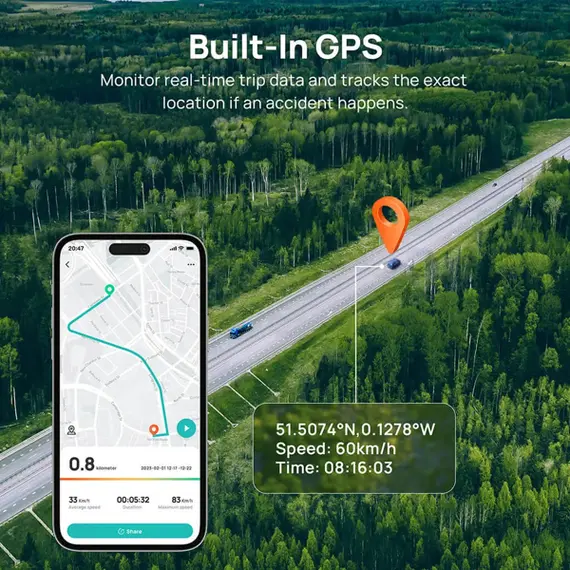 მანქანის ვიდეო რეგისტრატორი 70mai Dash Cam A510, Built in GPS, 140°, Car Video Recorder, Black , 5 image - Primestore.ge