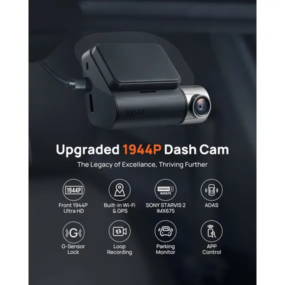 მანქანის ვიდეო რეგისტრატორი 70mai Dash Cam A510-1, Built in GPS, 140°/130°, Car Video Recorder, Black , 7 image - Primestore.ge