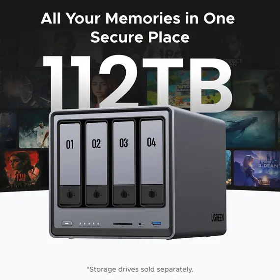 შენახვის სისტემა UGREEN NASync DXP4800 (25372B), Intel N100, 8GB, Diskless, RJ45, USB, Type-C, HDMI, Space Gray , 2 image - Primestore.ge