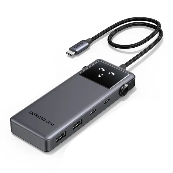 USB-C ჰაბი UGREEN CM888 (35998) Groovy Robot, 6-in-1, HDMI, USB-A, Type-C, HUB, Space Gray , 2 image - Primestore.ge