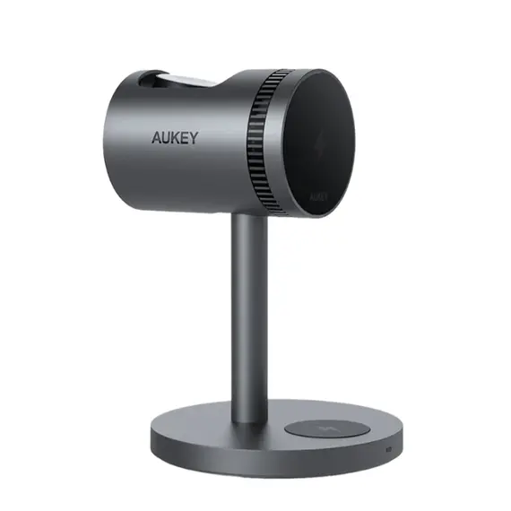 უსადენო დამტენი Aukey 3 in-1 15W LC-MC311A MagFusion Pro Qi2 Active Cooling Wireless Charging Station Gray  - Primestore.ge