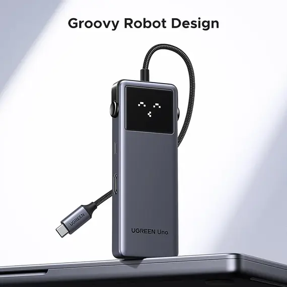 USB-C ჰაბი UGREEN CM888 (35998) Groovy Robot, 6-in-1, HDMI, USB-A, Type-C, HUB, Space Gray , 6 image - Primestore.ge