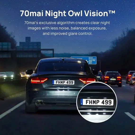 მანქანის ვიდეო რეგისტრატორი 70mai Dash Cam A200, 130°, Car Video Recorder, Black , 7 image - Primestore.ge