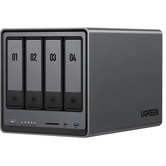 შენახვის სისტემა UGREEN NASync DXP4800 (25372B), Intel N100, 8GB, Diskless, RJ45, USB, Type-C, HDMI, Space Gray  - Primestore.ge