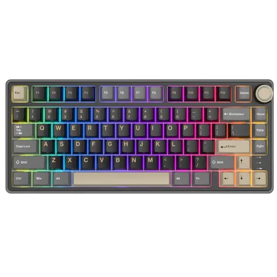 კლავიატურა Royal Kludge RK R75 RGB Mechanical Keyboard, K silver switch, Hot Swappable, Type-C wire, Phantom  - Primestore.ge