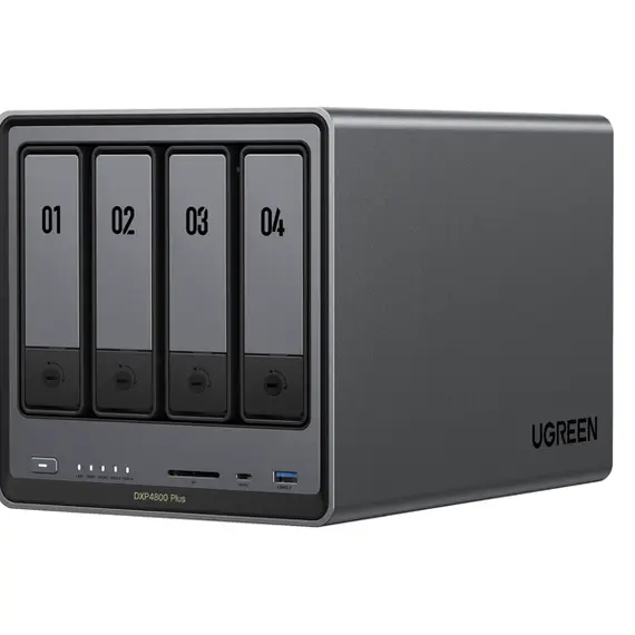 შენახვის სისტემა UGREEN NASync DXP4800 Plus (35261), Intel Gold 8505, 8GB, Diskless, RJ45, USB, Type-C, HDMI, Space Gray  - Primestore.ge