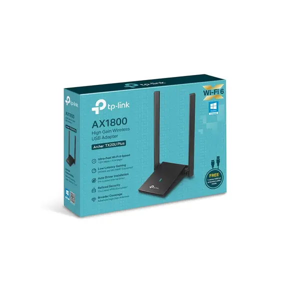 უსადენო ადაპტერი Archer TX20U Plus AX1800 High Gain Wireless USB Adapter , 11 image - Primestore.ge