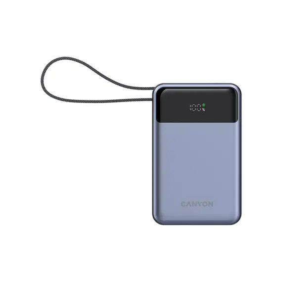 პორტატული დამტენი Canyon Power Bank OnPower 600 built-in cable 20000 mAh PD65W - Dark Grey , 3 image - Primestore.ge