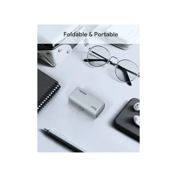 პორტატული დამტენი Aukey PB-Y59 Spark Mini 5000mAh 22.5W Compact Powerbank with USB-C Connector - White , 6 image - Primestore.ge