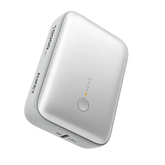 პორტატული დამტენი Aukey PB-Y55 22.5W 10000mAh Spark Mini Compact Fast Charging Power Bank - White  - Primestore.ge