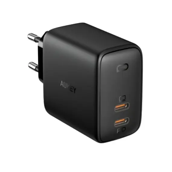 ადაპტერი Aukey PA-B4T 45W 2-Port PD Wall Charger Black , 2 image - Primestore.ge