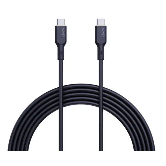 USB კაბელი Aukey CB-SCC102 Circlet Blink 100W Silicone PD Charge Cable 1.8M Black  - Primestore.ge