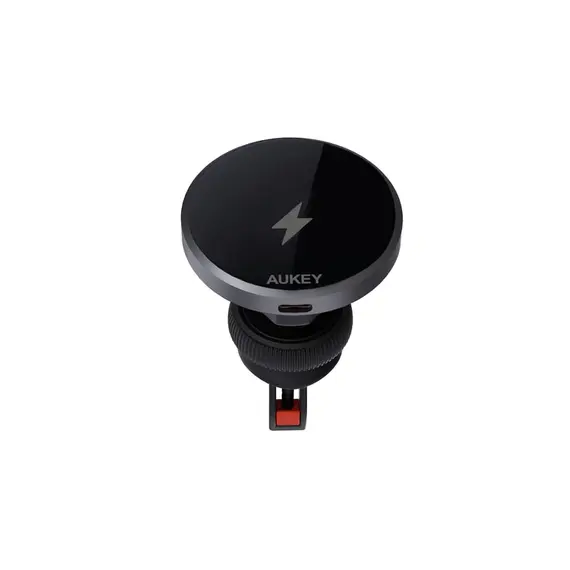 მანქანის უსადენო დამტენი Aukey 15W HD-MC13 Qi2 Wireless Charging Phone Mount - Black , 4 image - Primestore.ge