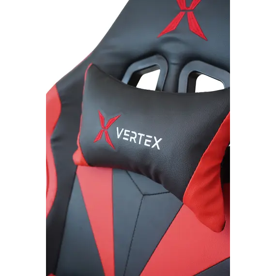 სათამაშო სავარძელი Vertex Gemu Gaming Chair Black &amp; Red PVC , 8 image - Primestore.ge