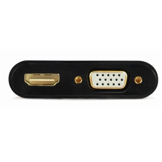 ადაპტერი Gembird A-VGA-HDMI-02 VGA to HDMI + VGA adapter cable 0.15m Black , 5 image - Primestore.ge