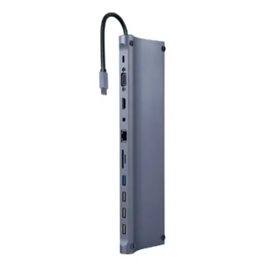 ადაპტერი Gembird A-CM-COMBO11-01 USB Type-C 11-in-1 multi-port Adapter  - Primestore.ge