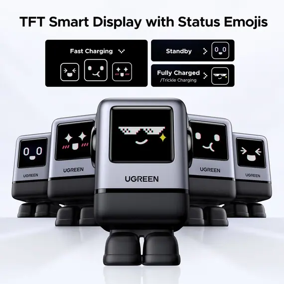 მობილურის დამტენი UGREEN X688 (45515B) Nexode Uno RobotGaN, 100W, USB, Type-C, Phone Charger, Grey , 13 image - Primestore.ge