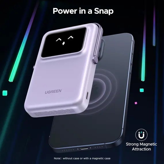 პორტატული დამტენი UGREEN PB572 (45328) Uno, 10000mAh, Magnetic Wireless Power Bank, Purple , 8 image - Primestore.ge