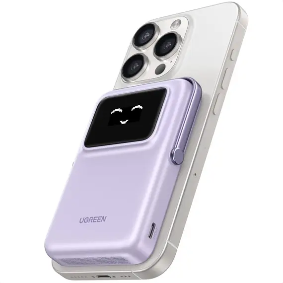 პორტატული დამტენი UGREEN PB572 (45328) Uno, 10000mAh, Magnetic Wireless Power Bank, Purple  - Primestore.ge