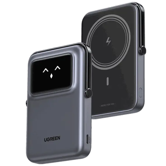 პორტატული დამტენი UGREEN PB572 (45327) Uno, 10000mAh, Magnetic Wireless Power Bank, Grey , 4 image - Primestore.ge