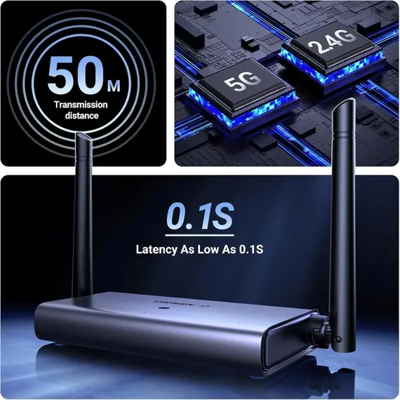 უსადენო HDMI გადამცემი UGREEN CM586 (90909A), 4K@30Hz Wireless HDMI Transmitter And Receiver, Grey , 14 image - Primestore.ge