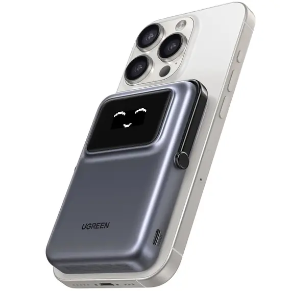 პორტატული დამტენი UGREEN PB572 (45327) Uno, 10000mAh, Magnetic Wireless Power Bank, Grey  - Primestore.ge